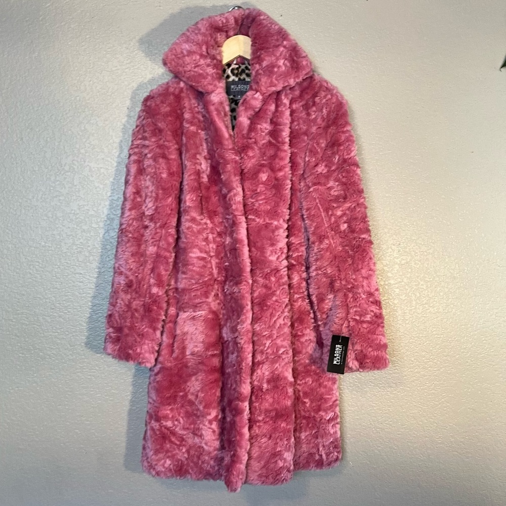 NWT VINTAGE BUBBLEGUM PINK FAUX FUR PLUSH LEOPARD INTERIOR TEDDY JACKET